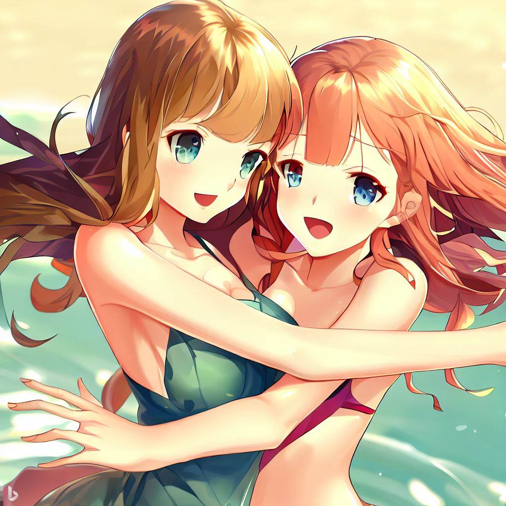 海で遊ぶ水着の女の子たち17