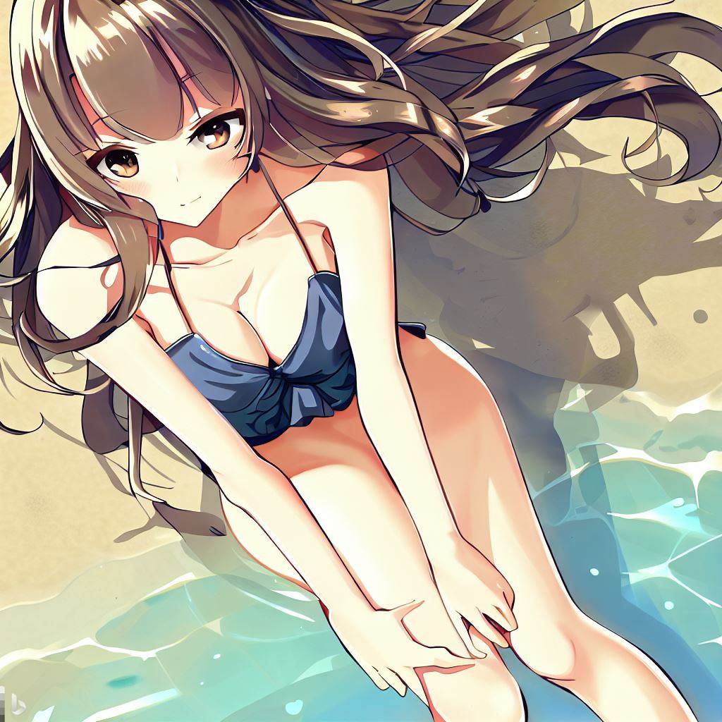 渚に座る水着の女の子29