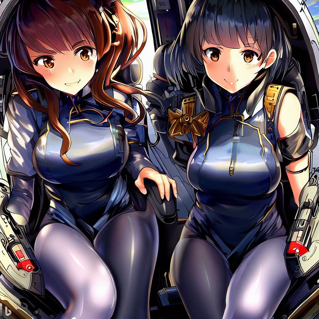 複座ロボットに搭乗する二人のパイロットスーツの女の子5