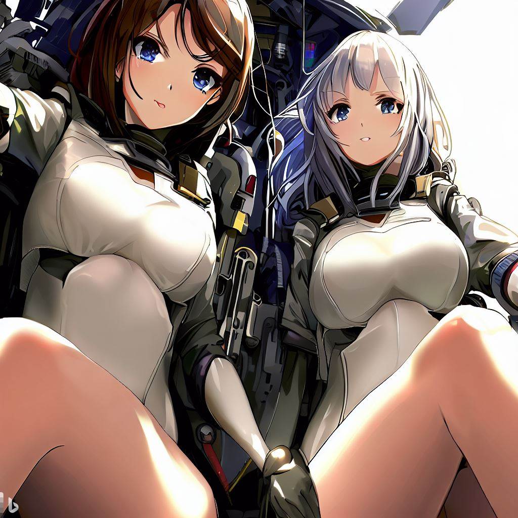 複座ロボットに搭乗する二人のパイロットスーツの女の子6