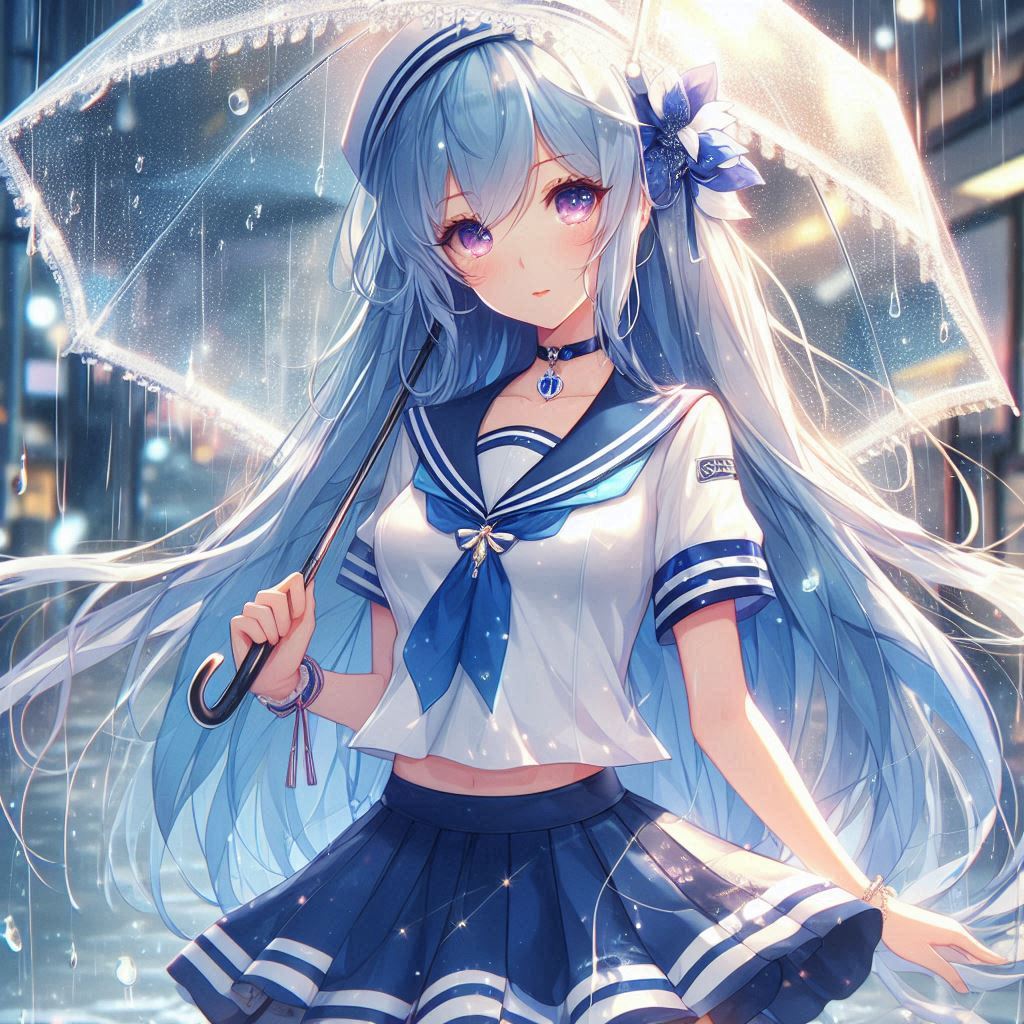 看板娘 梅雨空の下で出会った女の子